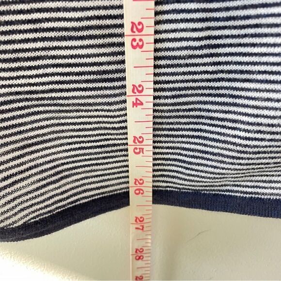 360 Sweater Cotton Racer Back Navy Striped Tank M - Picture 13 of 14